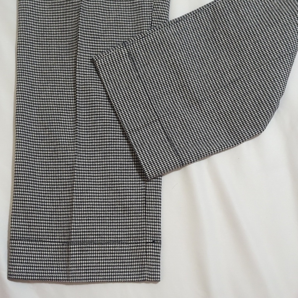 LOFT Marisa Houndstooth Crop Pants, Color Black/White Size 6 - Picture 6 of 14